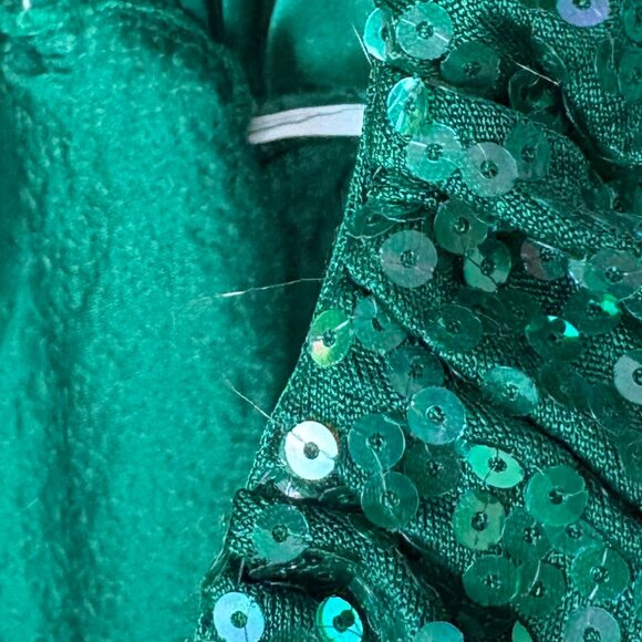 Emerald Green Sleeveless Sequin Dress W/Matching Jacket - Picture 14 of 15